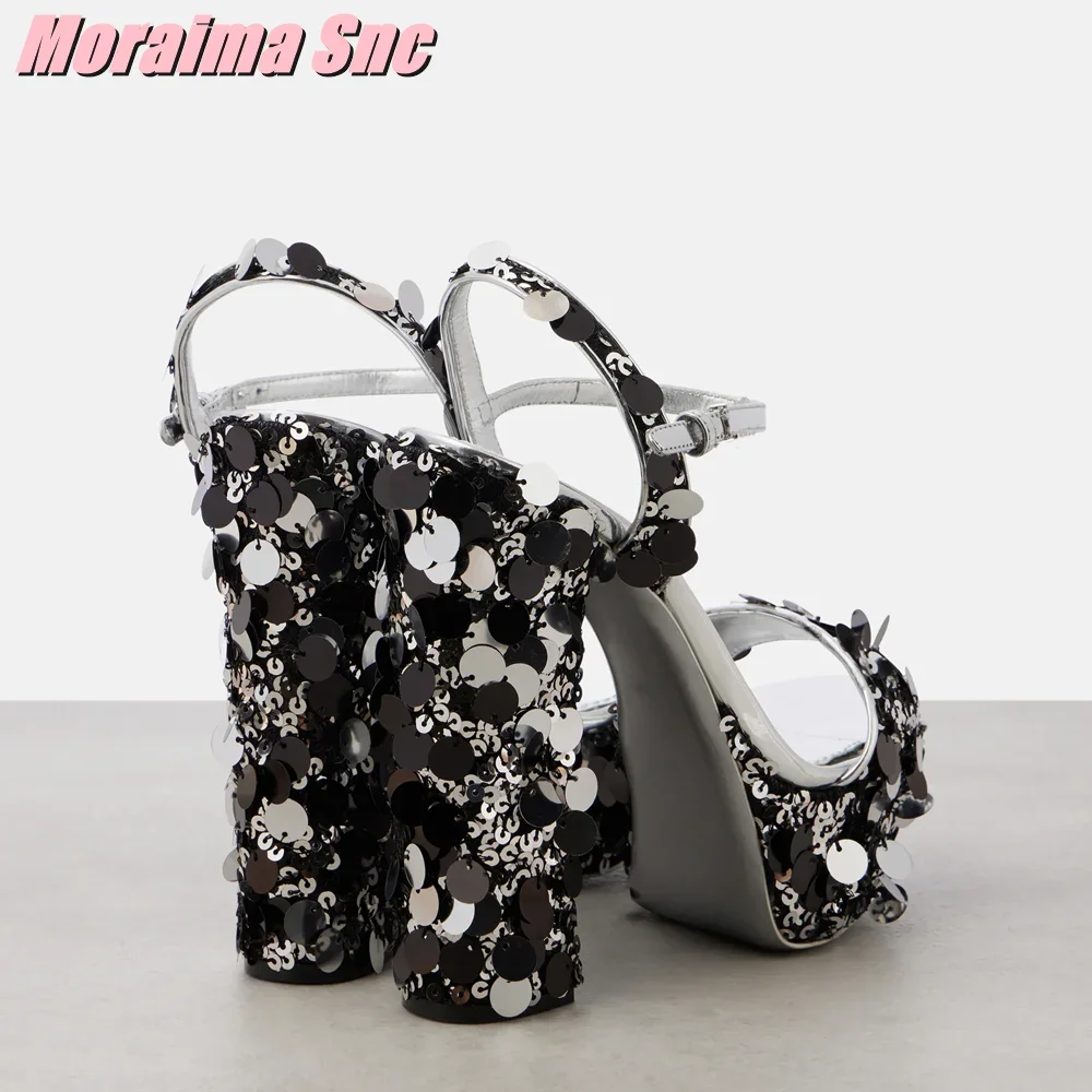 Sequined Bling Platform Sandal - Summer Clothing Stores 评论和价格