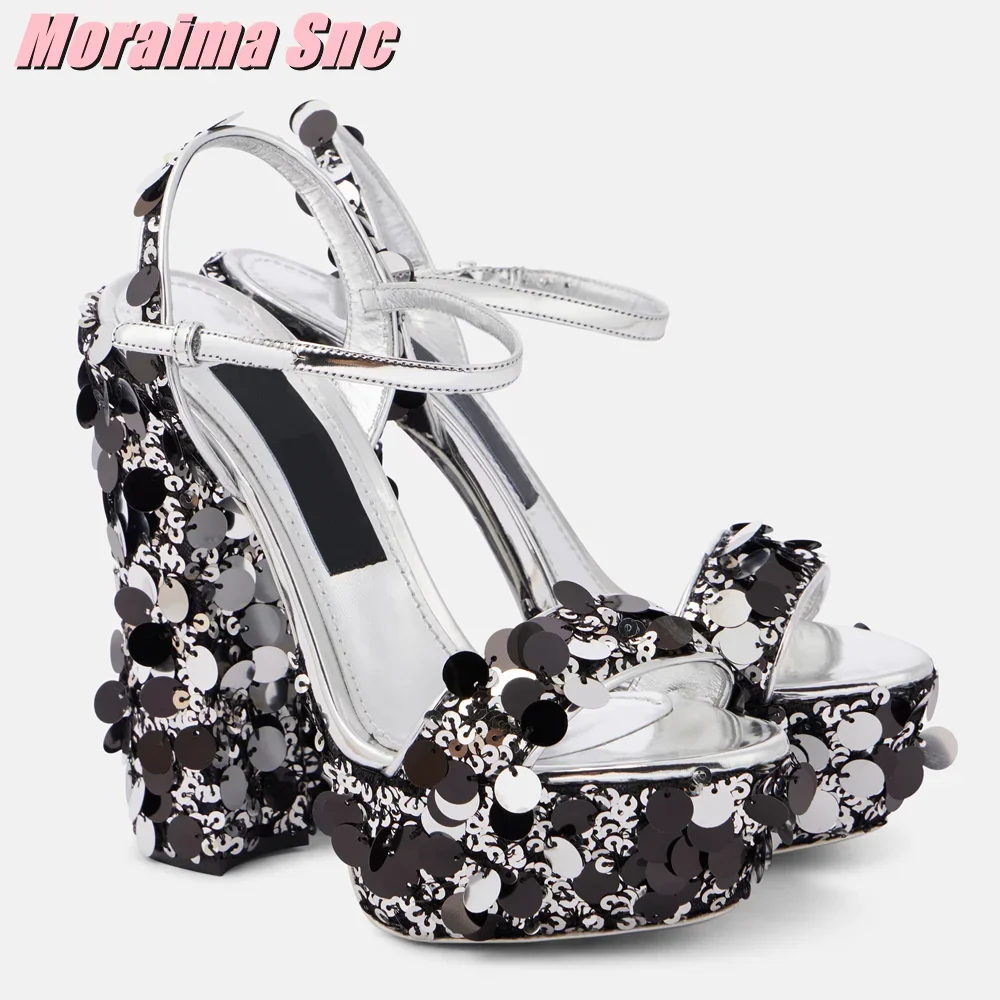 Sequined Bling Platform Sandal - Summer Clothing Stores 评论和价格